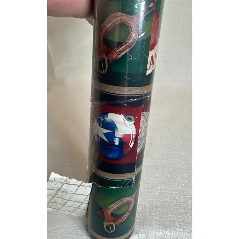 Texas Holiday Christmas Wrapping Paper 100 sqft  30” long sealed- slight tear